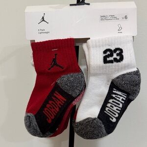 Jordan Kids' Socks Red, White, and Black